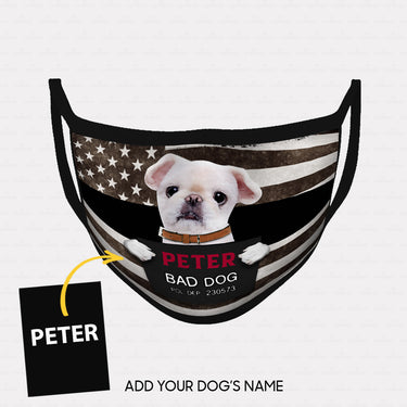 Personalized Dog Gift Idea - Bad White Dog Wearing Collar For Dog Lovers - Cloth Mask